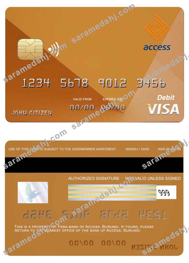 Burundi Access  bank visa card